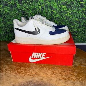 Nike Air Force 1 Black & Navy Toe Customs Size 12